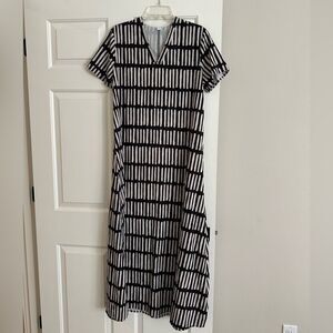 Black and White Striped Maxi Dress